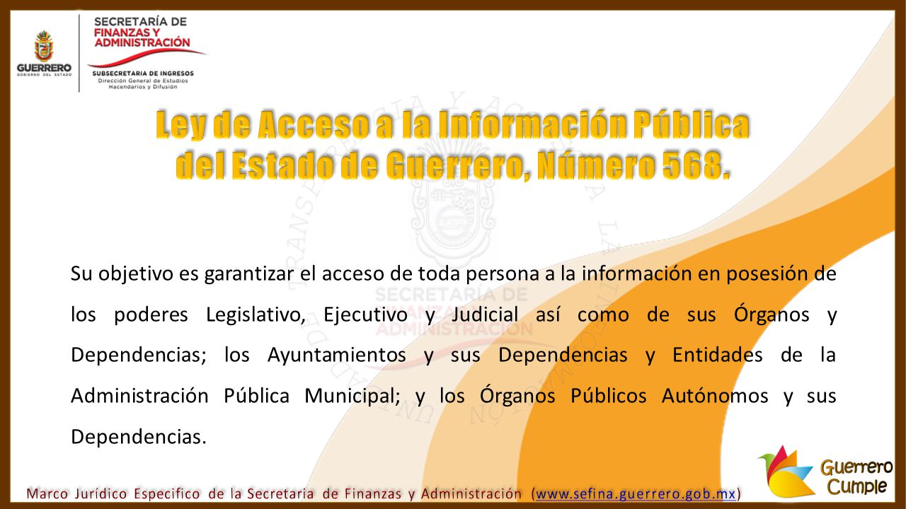 Ley de Acceso a la Información Pública del Estado de Guerrero, Número 568.