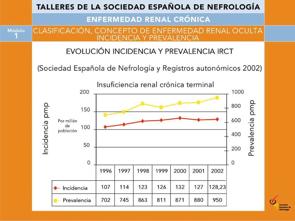 En España, en datos publicados por la Sociedad Española de Nefrología y Registros autonómicos, existe una cierta estabilización en la incidencia de pacientes que precisan diálisis o insuficiencia renal terminal, pero la prevalencia aumenta alrededor de un 5-10% cada año en pacientes por millón de población.