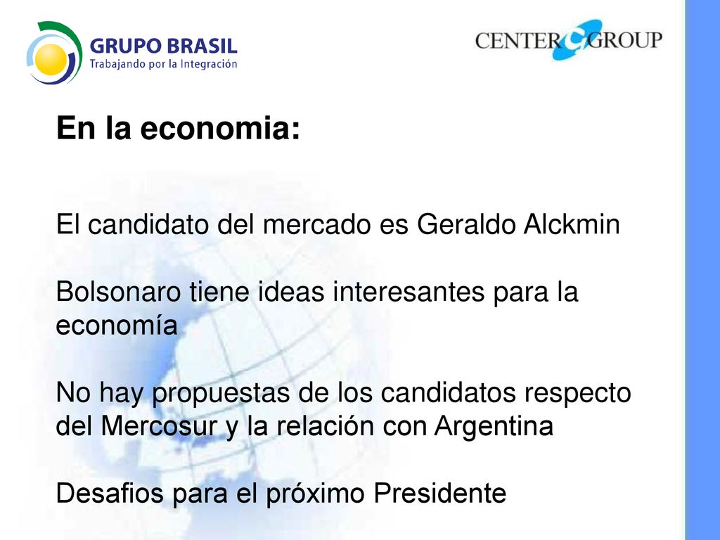 En la economia: El candidato del mercado es Geraldo Alckmin