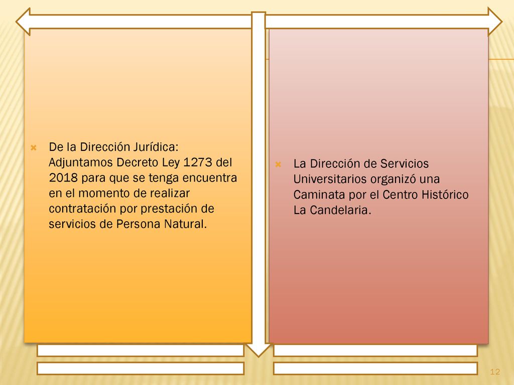 De la Dirección Jurídica: Adjuntamos Decreto Ley 1273 del 2018 para que se tenga encuentra en el momento de realizar contratación por prestación de servicios de Persona Natural.