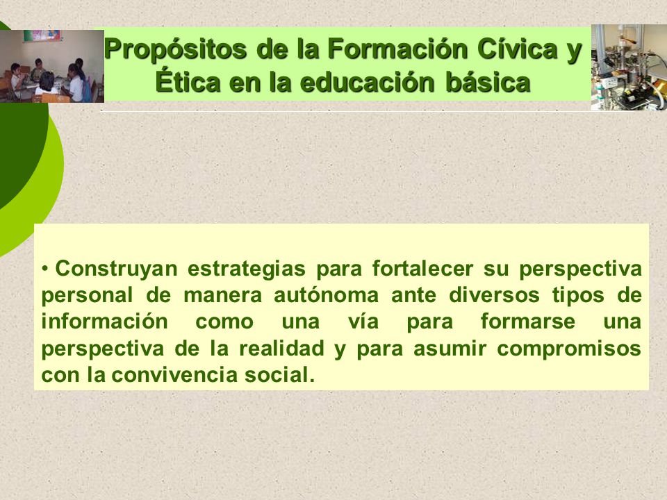 Propósitos de la Formación Cívica y Ética en la educación básica