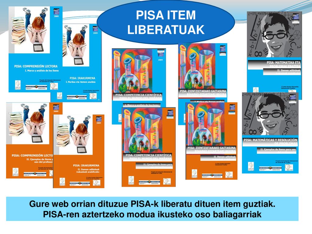 PISA ITEM LIBERATUAK Gure web orrian dituzue PISA-k liberatu dituen item guztiak.