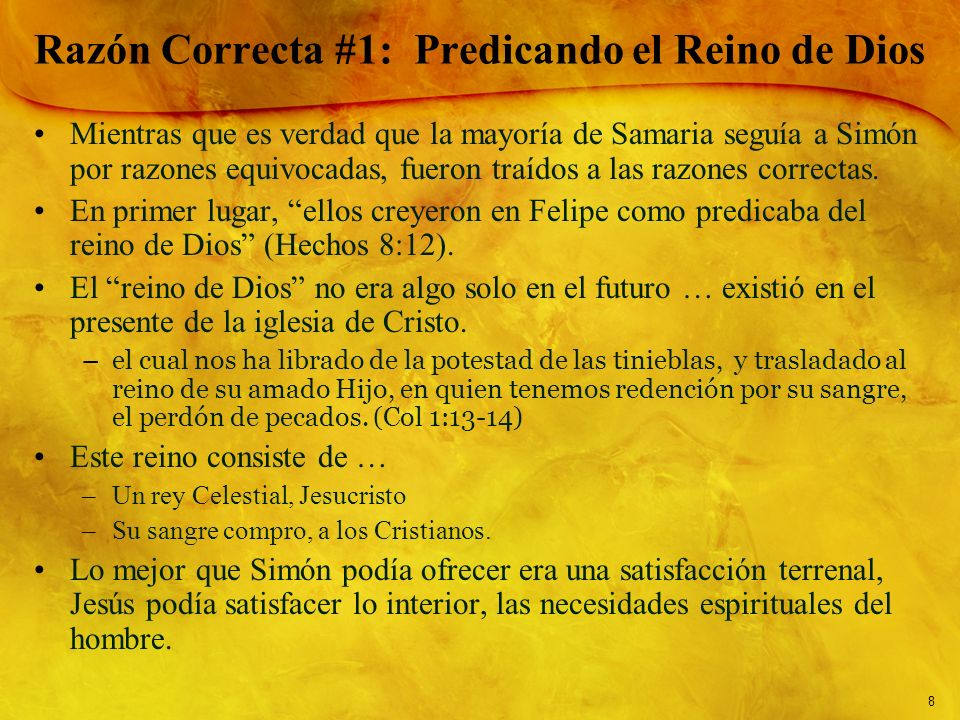 Razón Correcta #1: Predicando el Reino de Dios