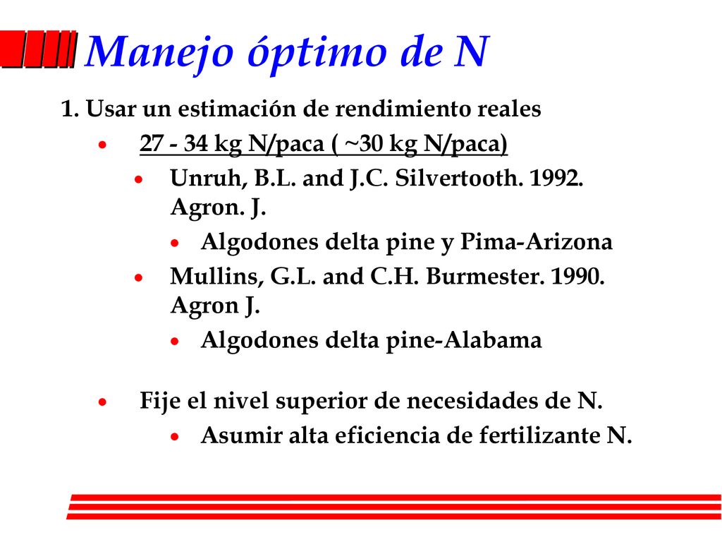 Manejo óptimo de N 1. Usar un estimación de rendimiento reales
