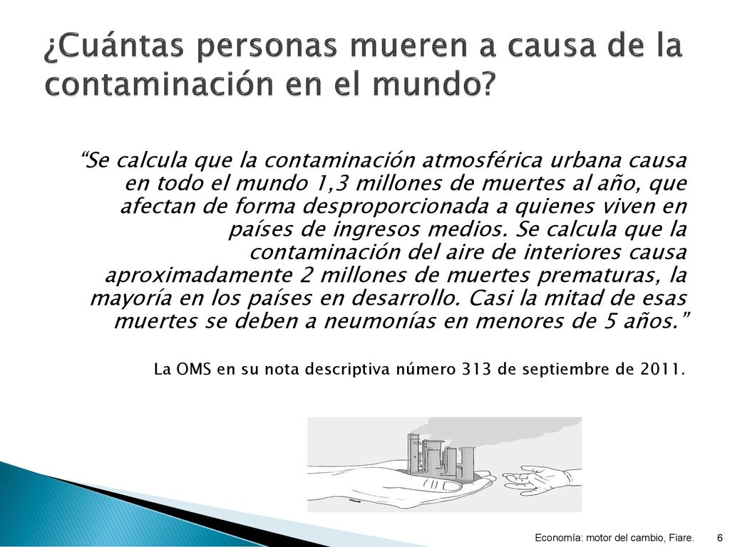 ¿Cuántas personas mueren a causa de la contaminación en el mundo