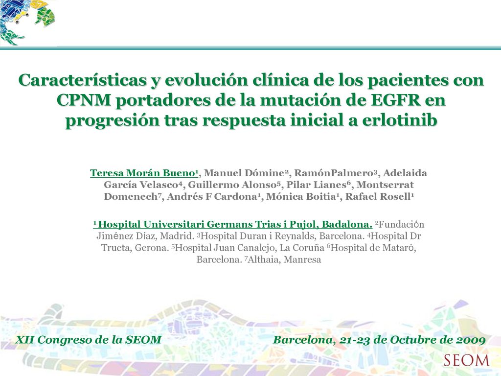XII Congreso de la SEOM Barcelona, de Octubre de 2009