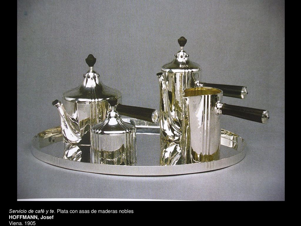 16/01/2019 Servicio de café y te. Plata con asas de maderas nobles HOFFMANN, Josef Viena. 1905