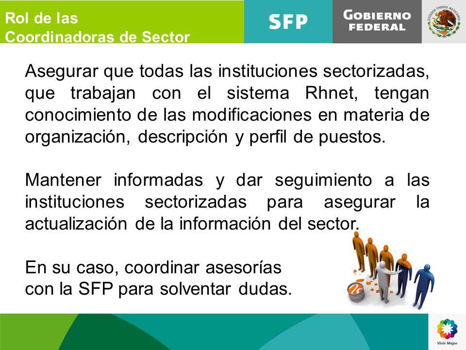 En su caso, coordinar asesorías con la SFP para solventar dudas.