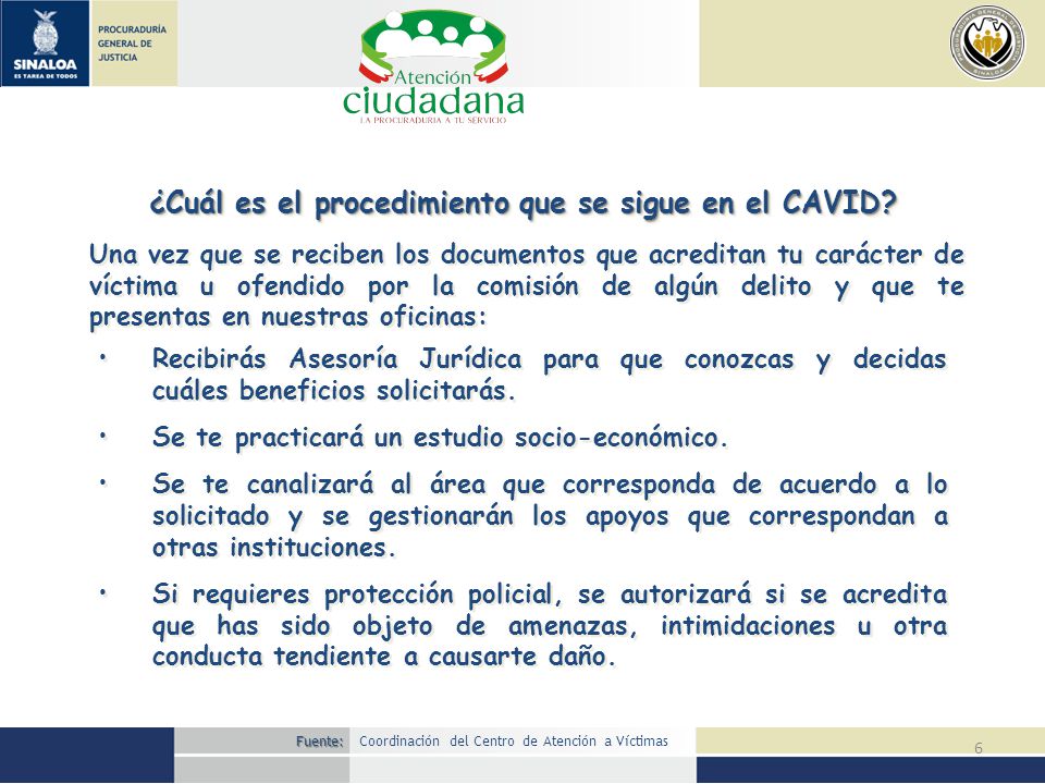¿Cuál es el procedimiento que se sigue en el CAVID