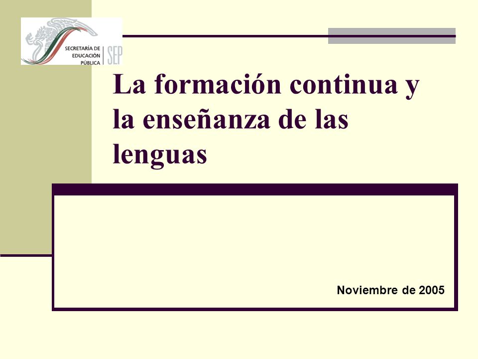 La formación continua y la enseñanza de las lenguas