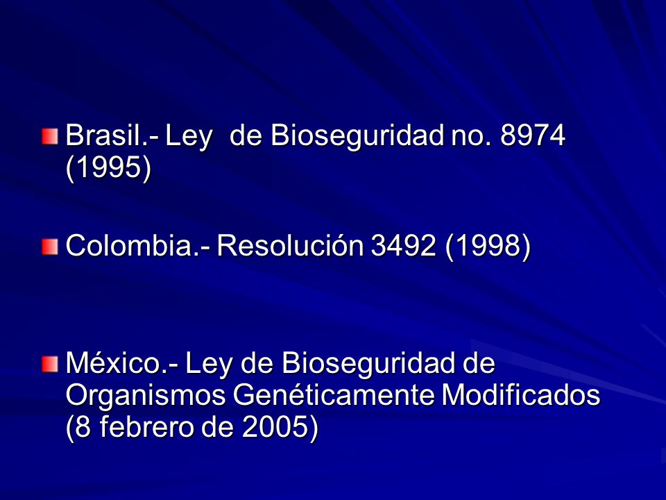 Brasil.- Ley de Bioseguridad no (1995)