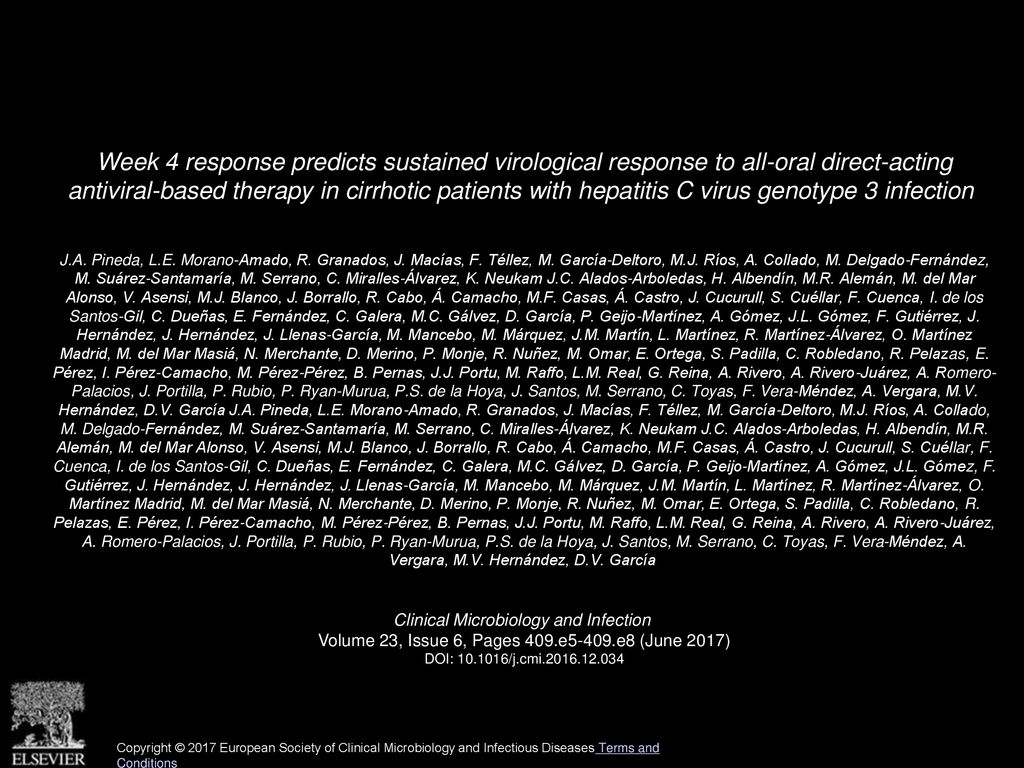 Week 4 response predicts sustained virological response to all-oral direct-acting antiviral-based therapy in cirrhotic patients with hepatitis C virus genotype 3 infection