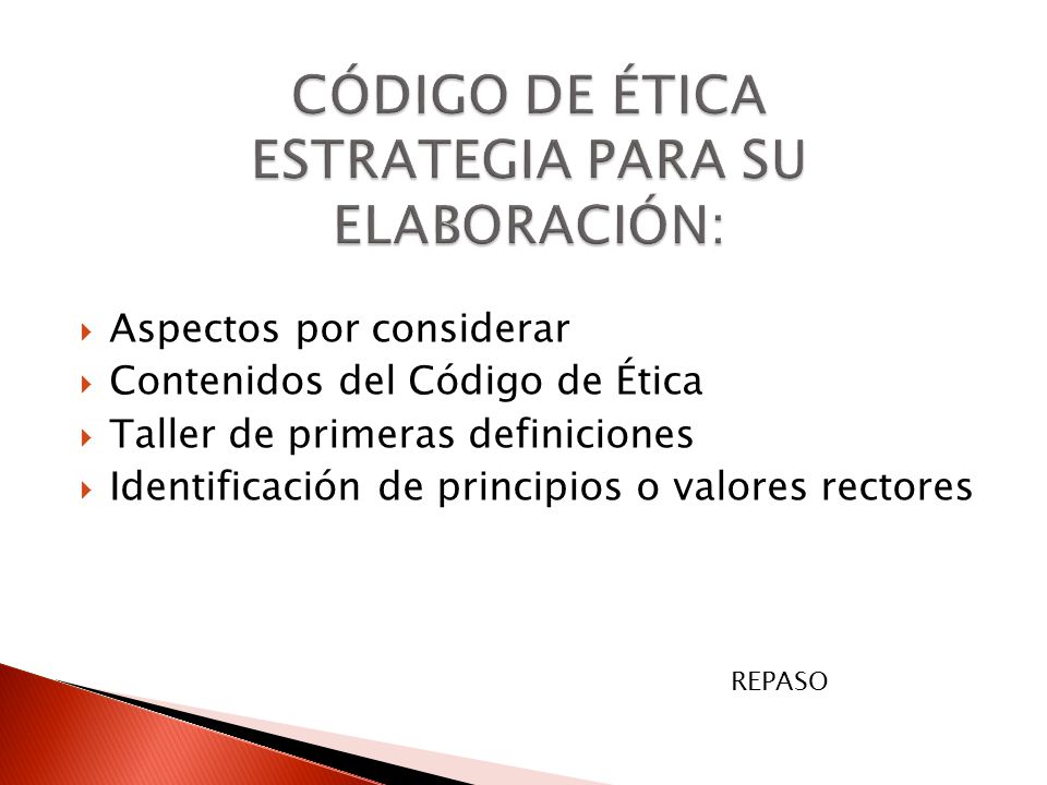 CÓDIGO DE ÉTICA ESTRATEGIA PARA SU ELABORACIÓN: