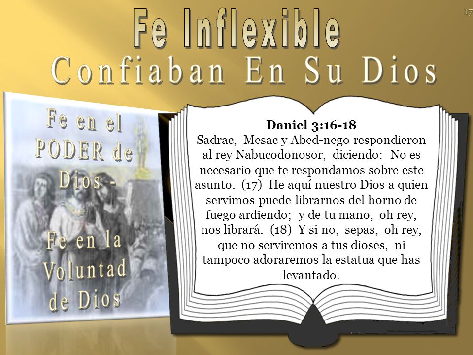 Fe Inflexible Confiaban En Su Dios Fe en el PODER de Dios - Fe en la
