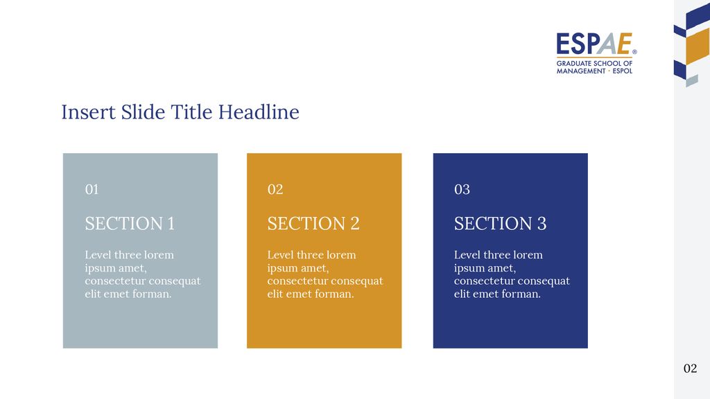 Insert Slide Title Headline SECTION 1 SECTION 2 SECTION 3