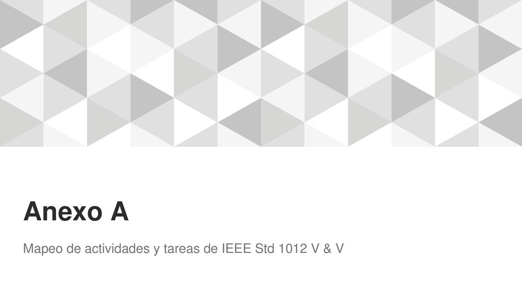 Mapeo de actividades y tareas de IEEE Std 1012 V & V