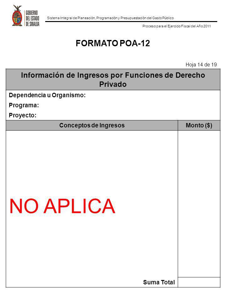 Información de Ingresos por Funciones de Derecho Privado