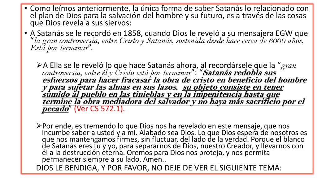 DIOS LE BENDIGA, Y POR FAVOR, NO DEJE DE VER EL SIGUIENTE TEMA: