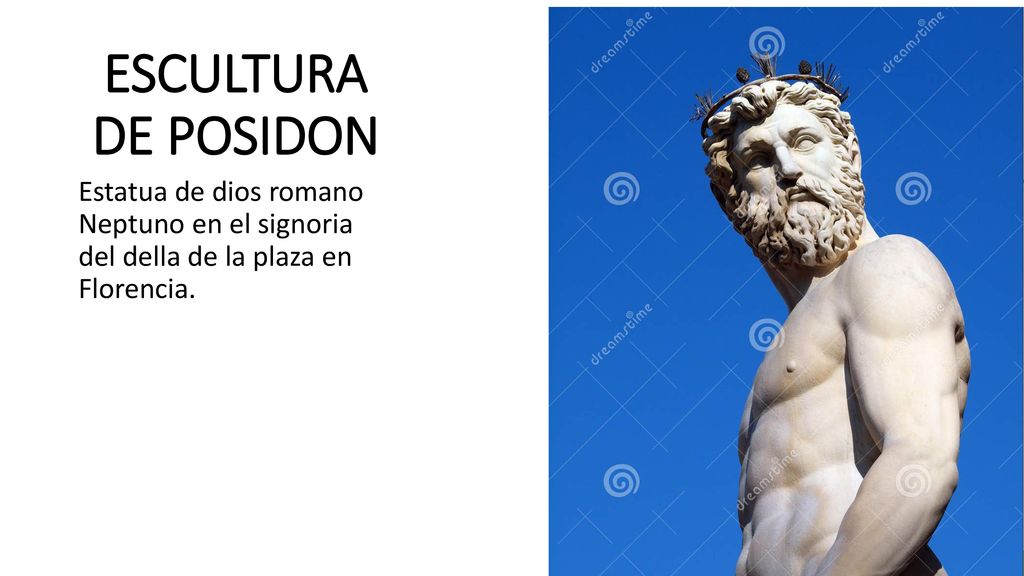 ESCULTURA DE POSIDON Estatua de dios romano Neptuno en el signoria del della de la plaza en Florencia.