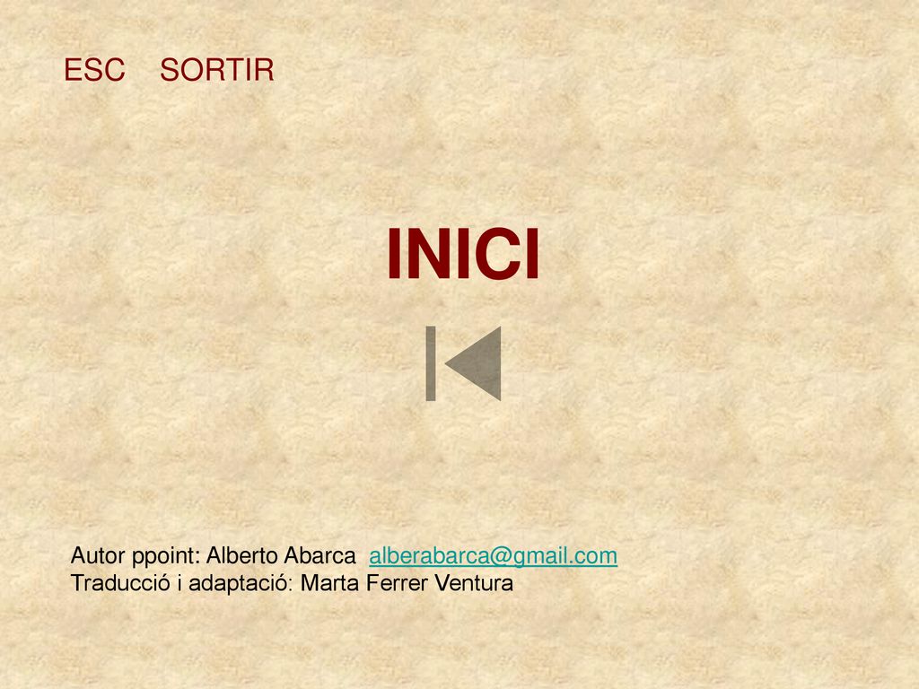 INICI ESC SORTIR Autor ppoint: Alberto Abarca