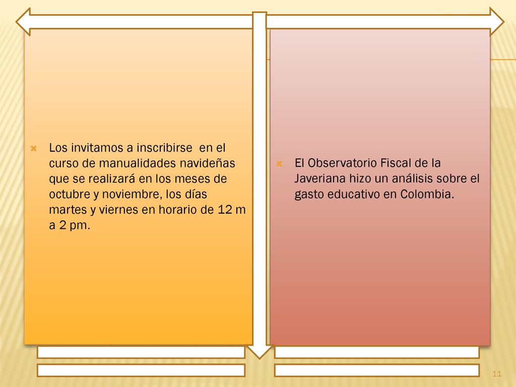Los invitamos a inscribirse en el curso de manualidades navideñas que se realizará en los meses de octubre y noviembre, los días martes y viernes en horario de 12 m a 2 pm.