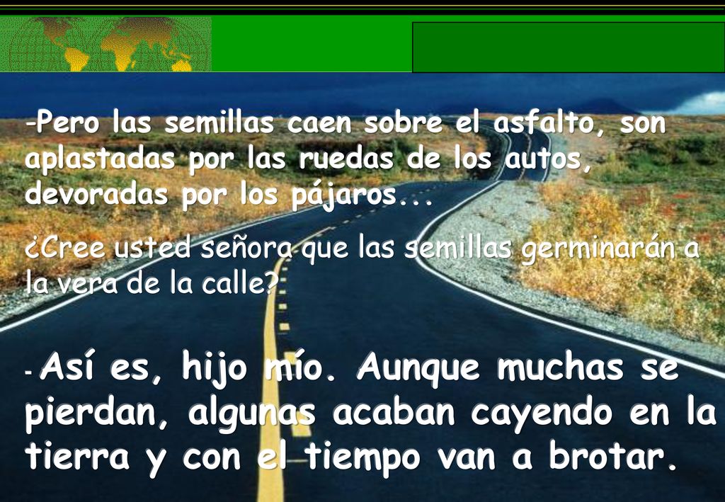 ¿Cree usted señora que las semillas germinarán a la vera de la calle