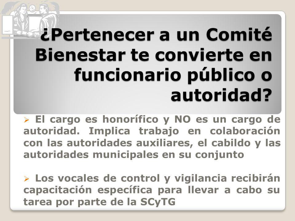 ¿Pertenecer a un Comité Bienestar te convierte en funcionario público o autoridad