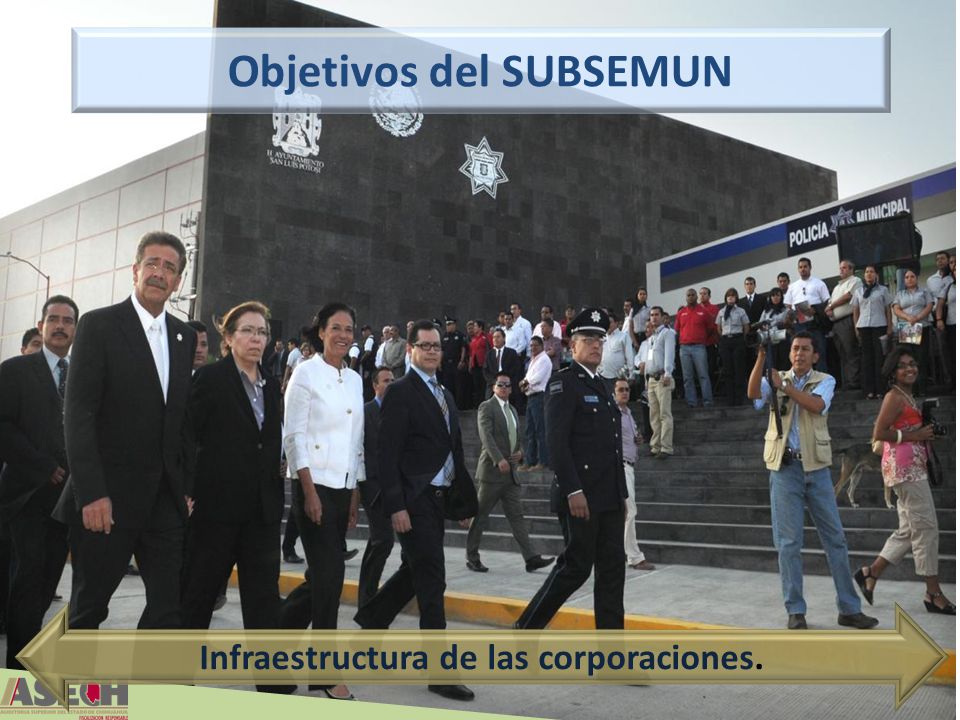 Objetivos del SUBSEMUN Infraestructura de las corporaciones.