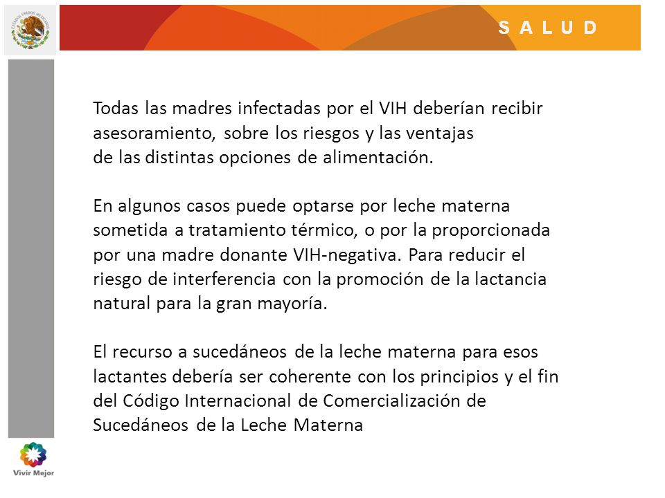 Todas las madres infectadas por el VIH deberían recibir asesoramiento, sobre los riesgos y las ventajas