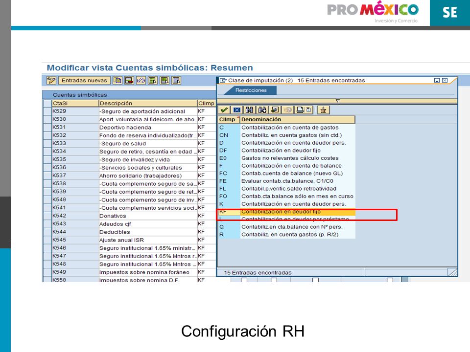 Configuración RH