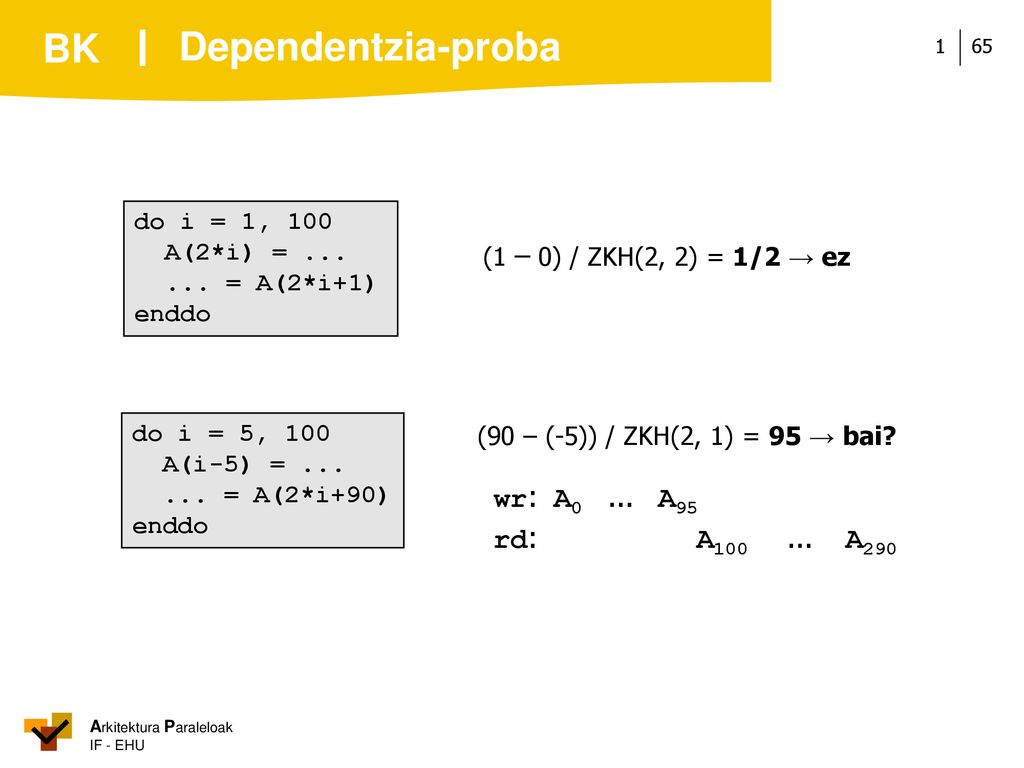Dependentzia-proba wr: A0 ... A95 rd: A A290 do i = 1, 100