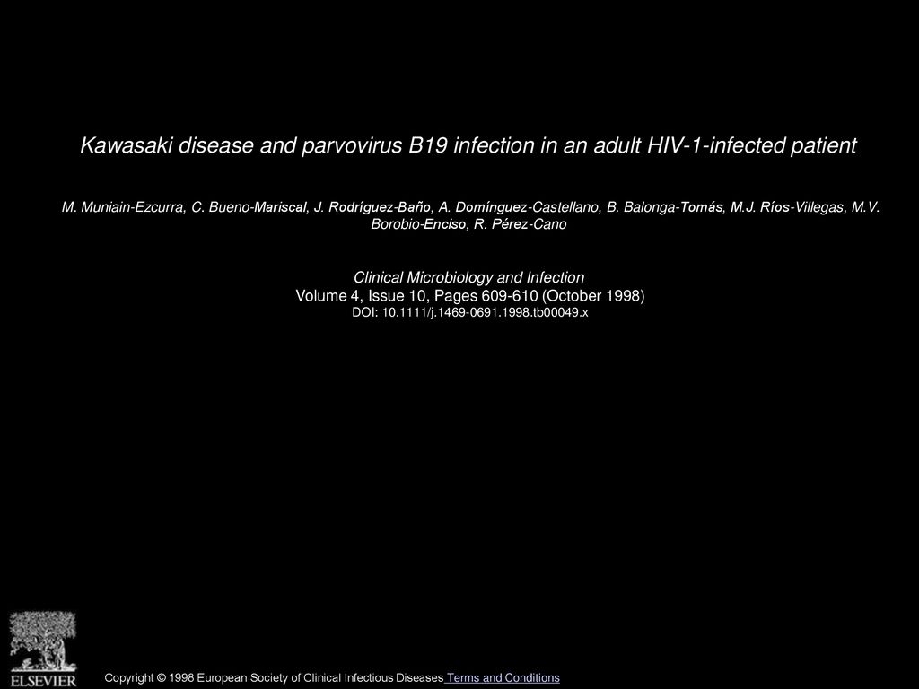 Kawasaki disease and parvovirus B19 infection in an adult HIV-1-infected patient