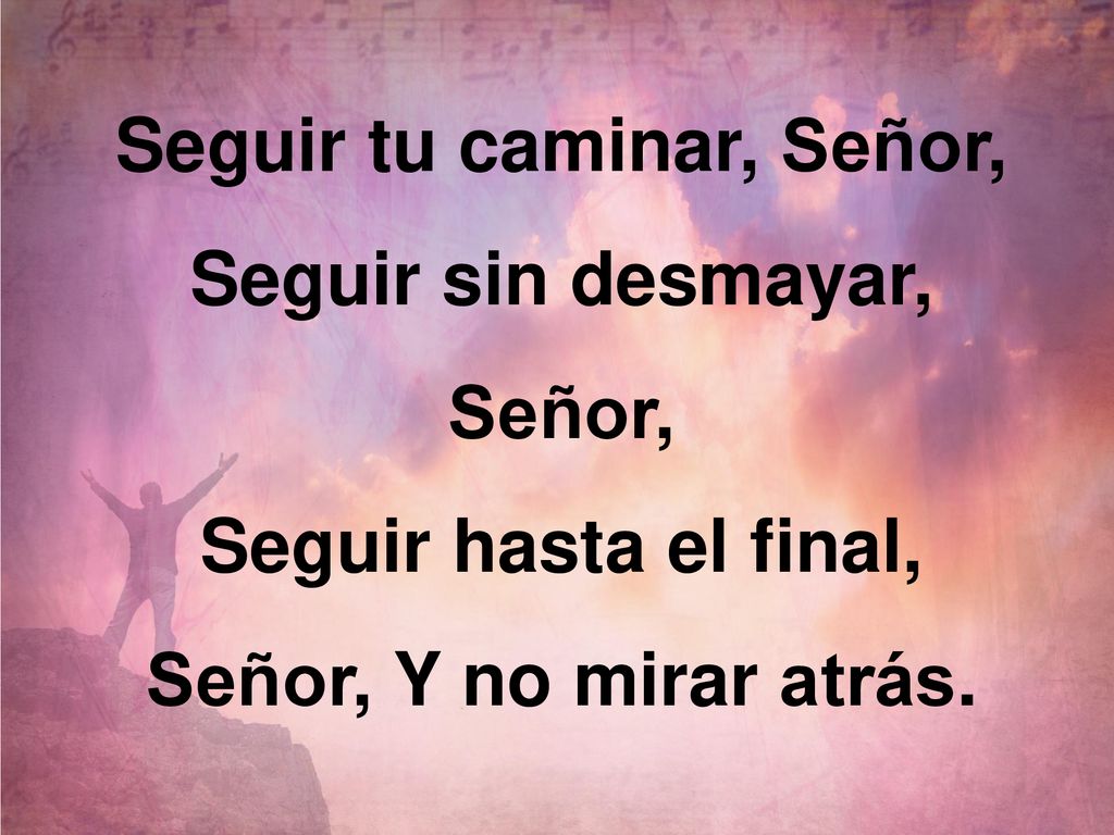 Seguir tu caminar, Señor, Seguir sin desmayar, Señor,