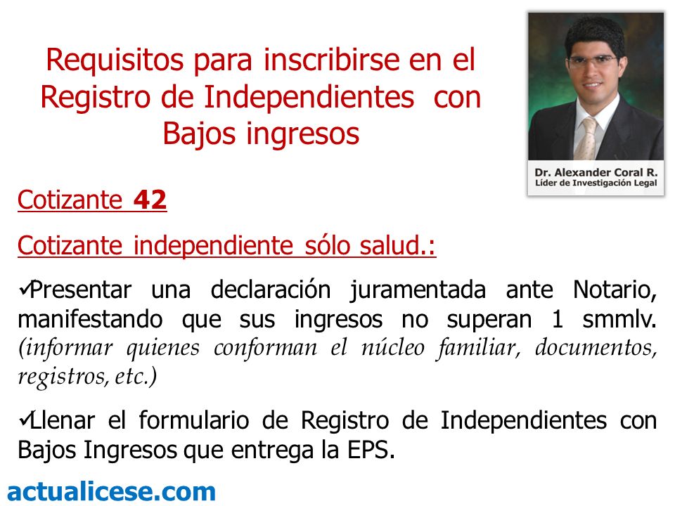 Requisitos para inscribirse en el Registro de Independientes con Bajos ingresos