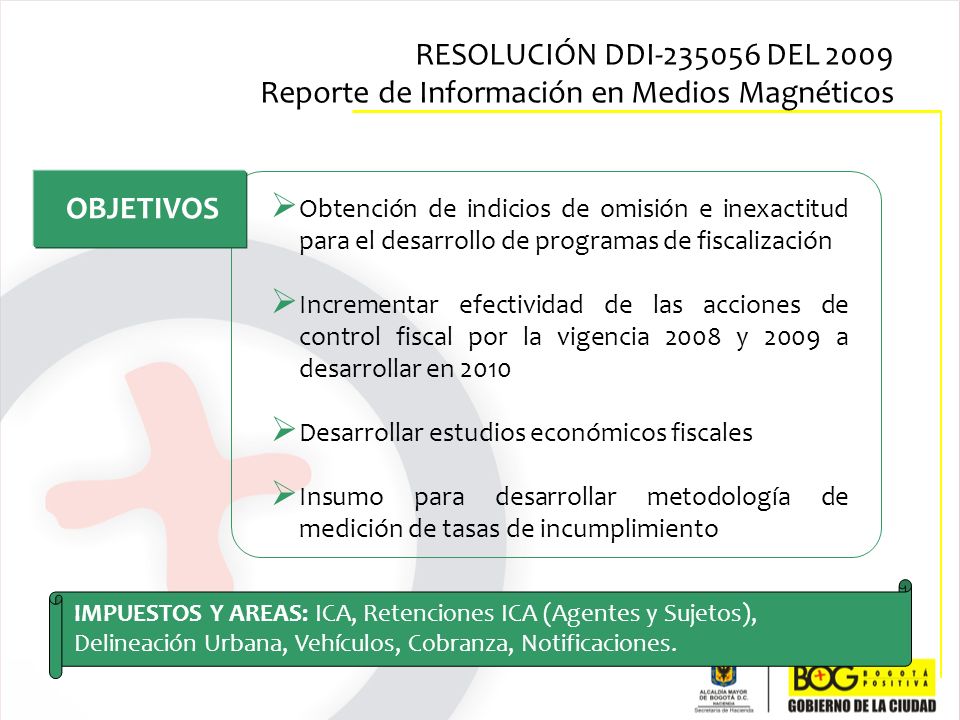 RESOLUCIÓN DDI DEL 2009 Reporte de Información en Medios Magnéticos