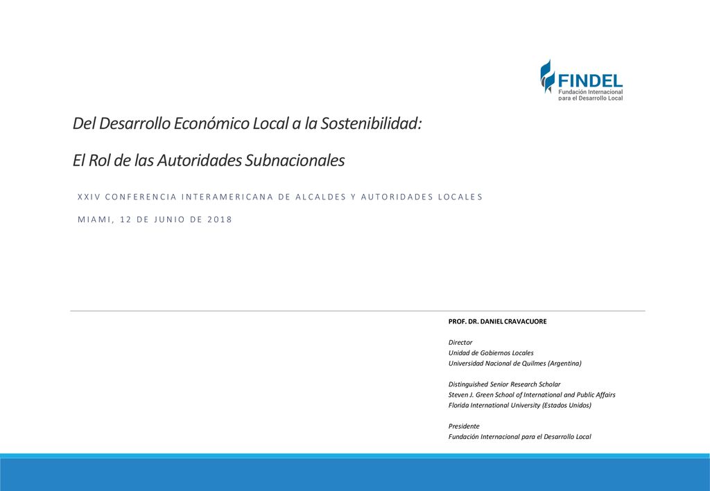 Del Desarrollo Económico Local a la Sostenibilidad: El Rol de las Autoridades Subnacionales