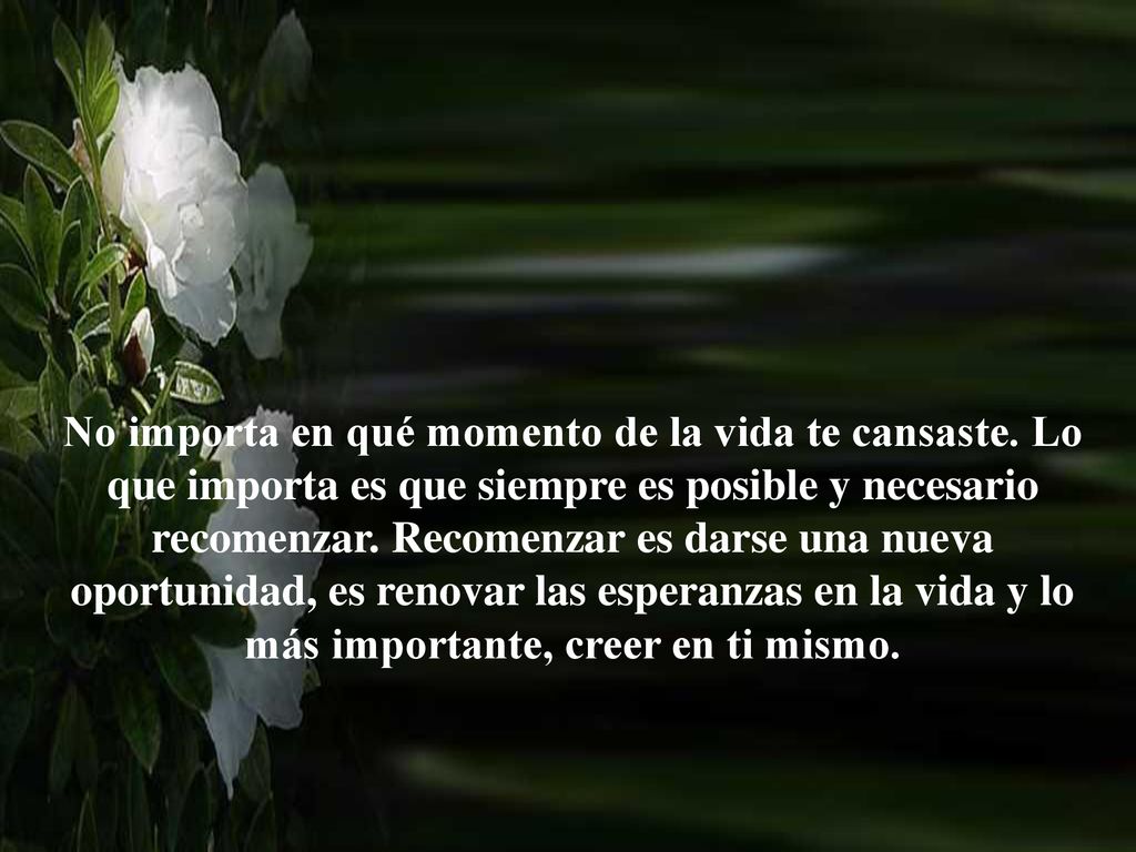 No importa en qué momento de la vida te cansaste