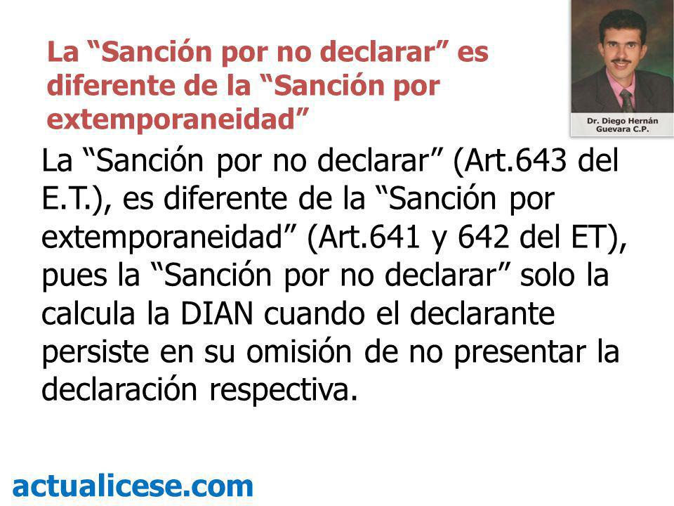 La Sanción por no declarar es diferente de la Sanción por extemporaneidad