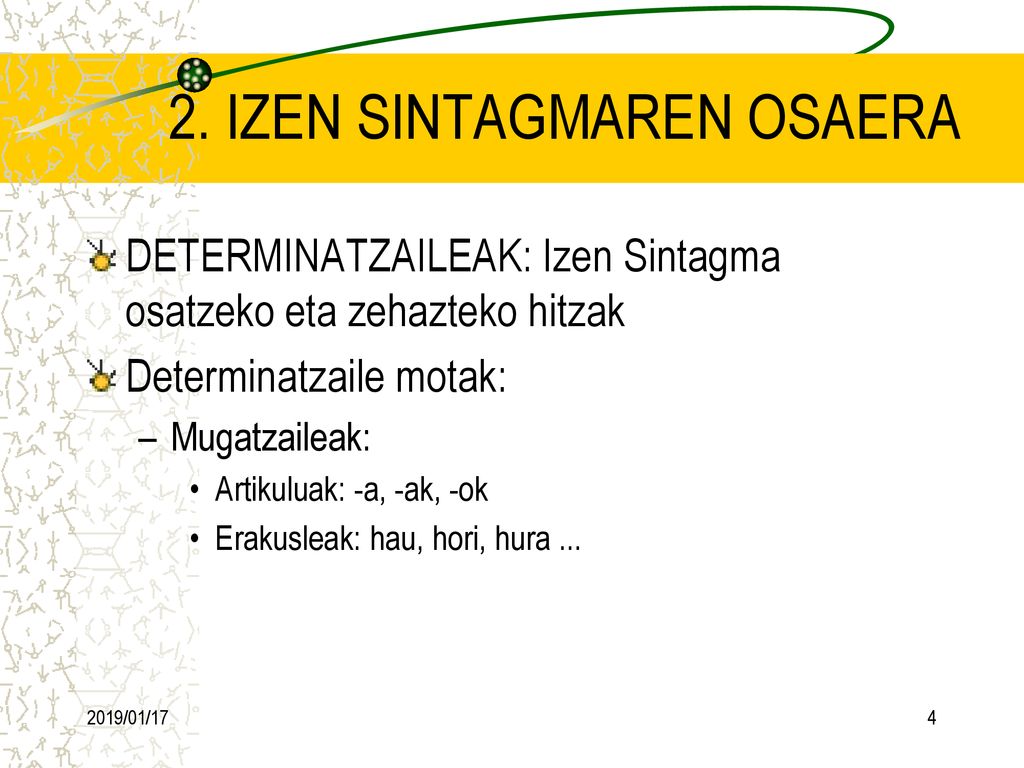 2. IZEN SINTAGMAREN OSAERA