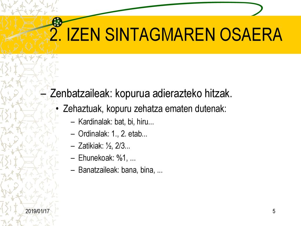 2. IZEN SINTAGMAREN OSAERA