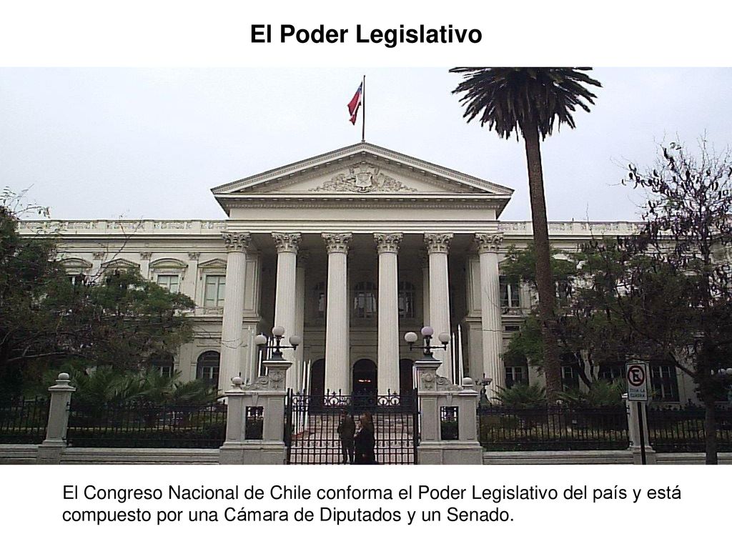 El Poder Legislativo El Congreso Nacional de Chile conforma el Poder Legislativo del país y está compuesto por una Cámara de Diputados y un Senado.