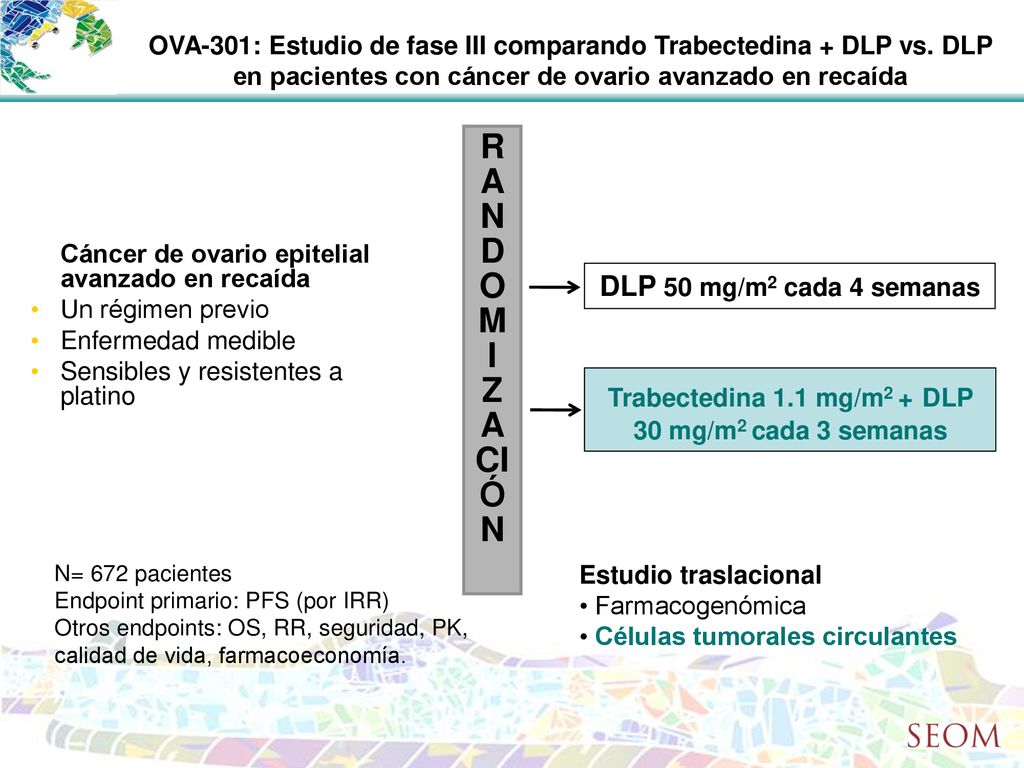 Trabectedina 1.1 mg/m2 + DLP 30 mg/m2 cada 3 semanas