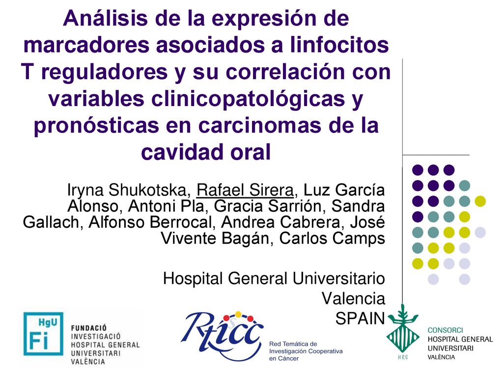Análisis de la expresión de marcadores asociados a linfocitos T reguladores y su correlación con variables clinicopatológicas y pronósticas en carcinomas de la cavidad oral
