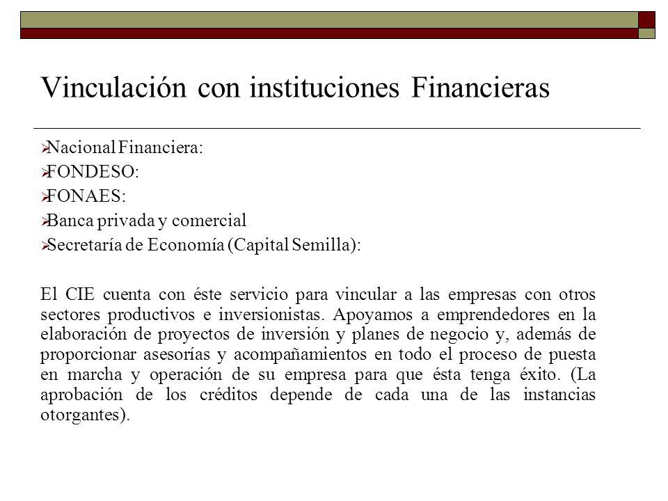 Vinculación con instituciones Financieras