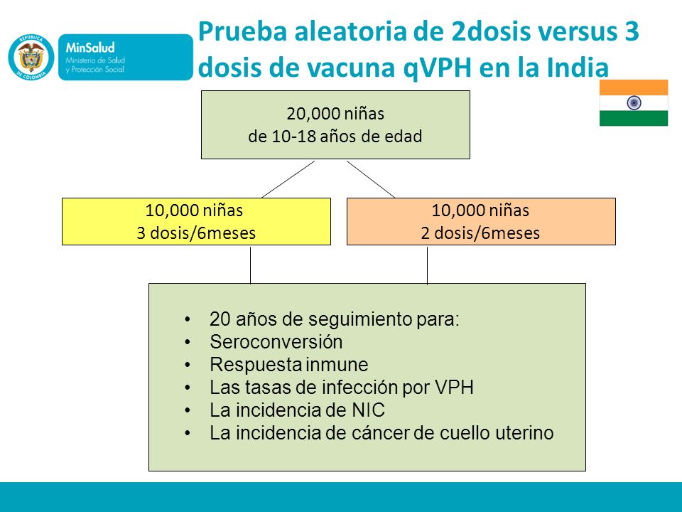 Prueba aleatoria de 2dosis versus 3 dosis de vacuna qVPH en la India