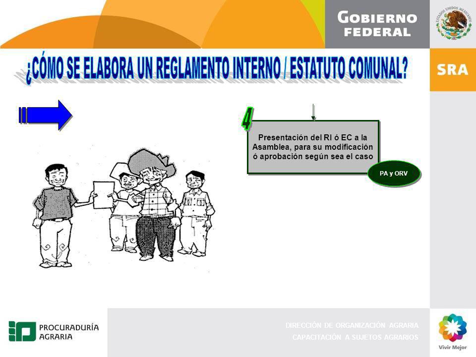 4 ¿CÓMO SE ELABORA UN REGLAMENTO INTERNO / ESTATUTO COMUNAL