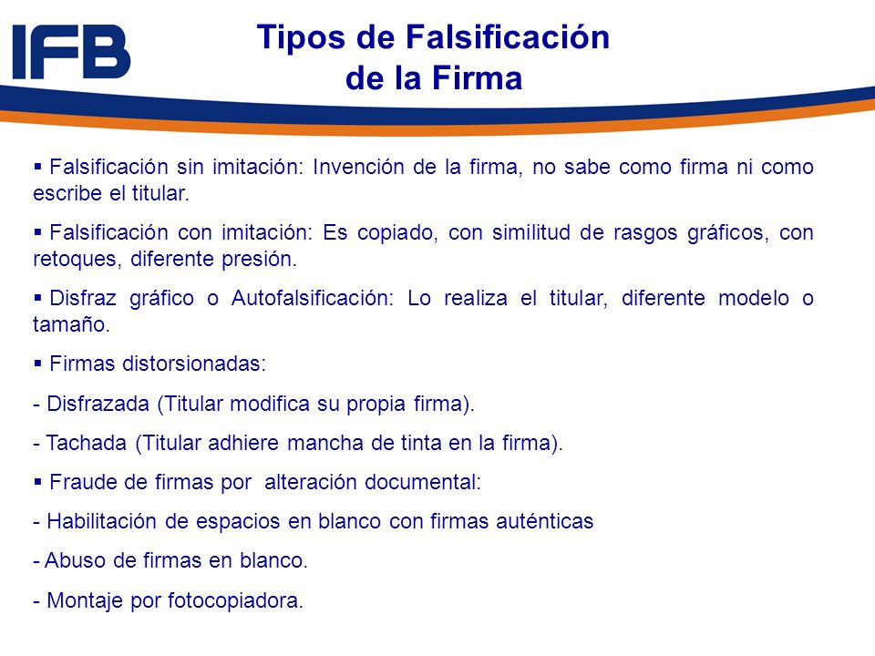Tipos de Falsificación de la Firma
