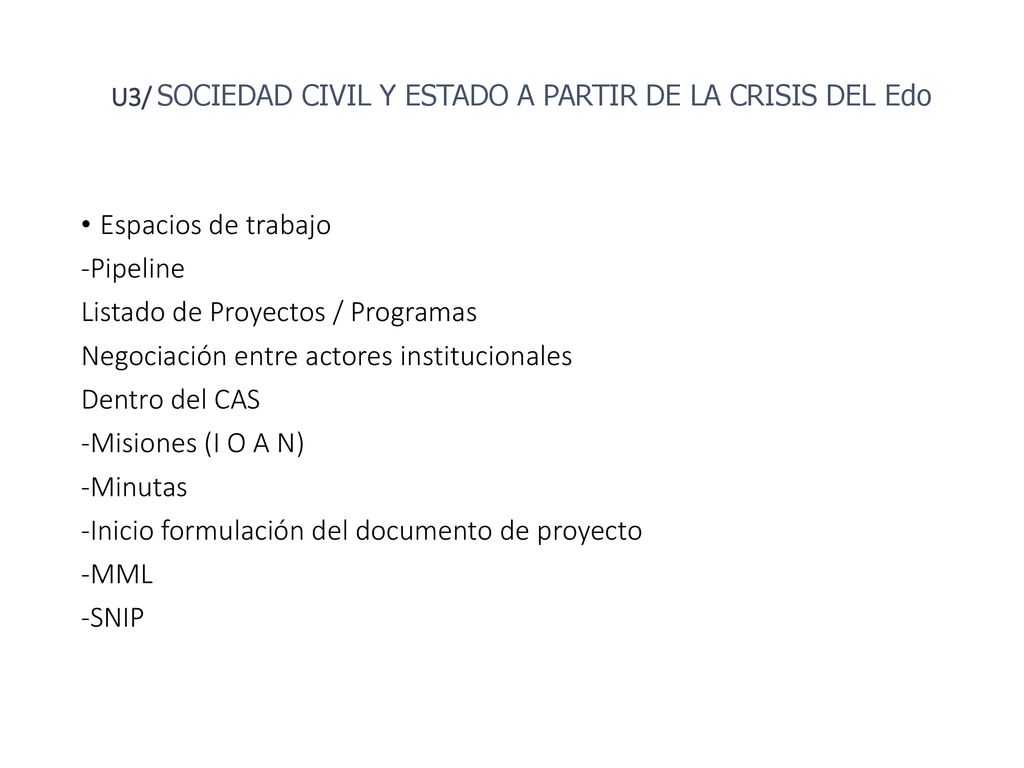 Listado de Proyectos / Programas
