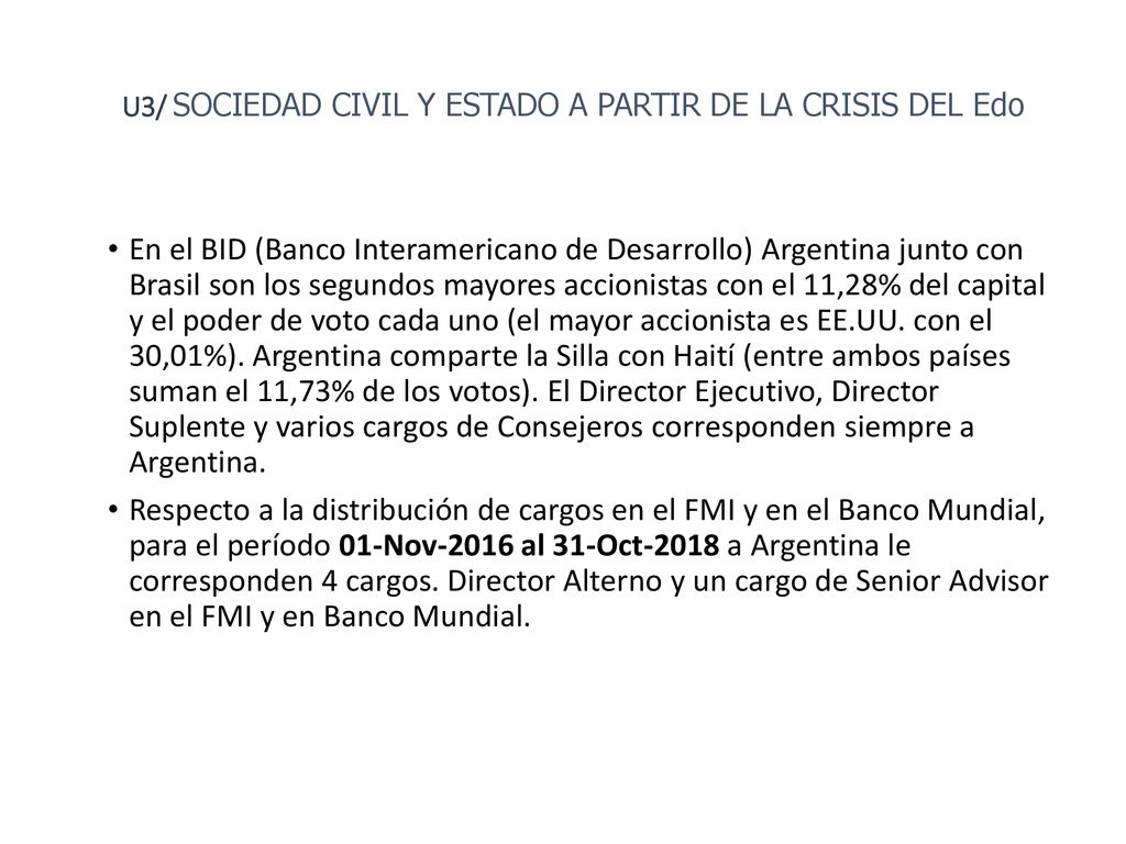 FAU UNLP U3/ SOCIEDAD CIVIL Y ESTADO A PARTIR DE LA CRISIS DEL Edo.