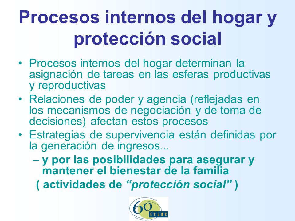Procesos internos del hogar y protección social